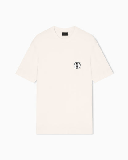 Lyocell-blend jersey T-shirt with French bulldog patch