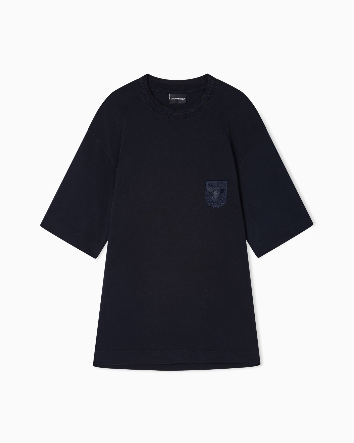 Heavy jersey T-shirt with shield embroidery