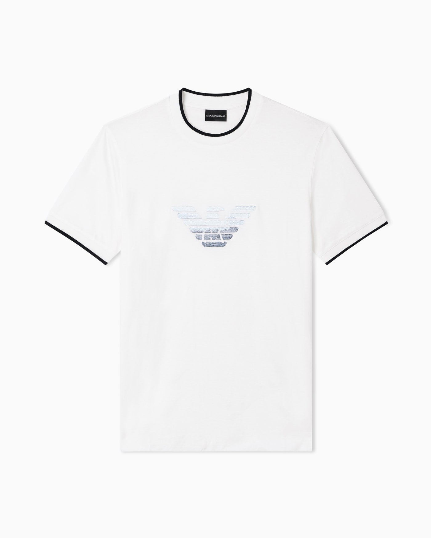 Slim-fit T-shirt in a Lyocell-blend jersey, featuring a gradient eagle embroidery