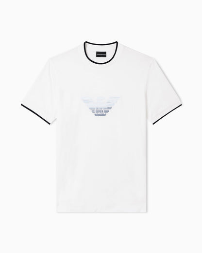 Slim-fit T-shirt in a Lyocell-blend jersey, featuring a gradient eagle embroidery