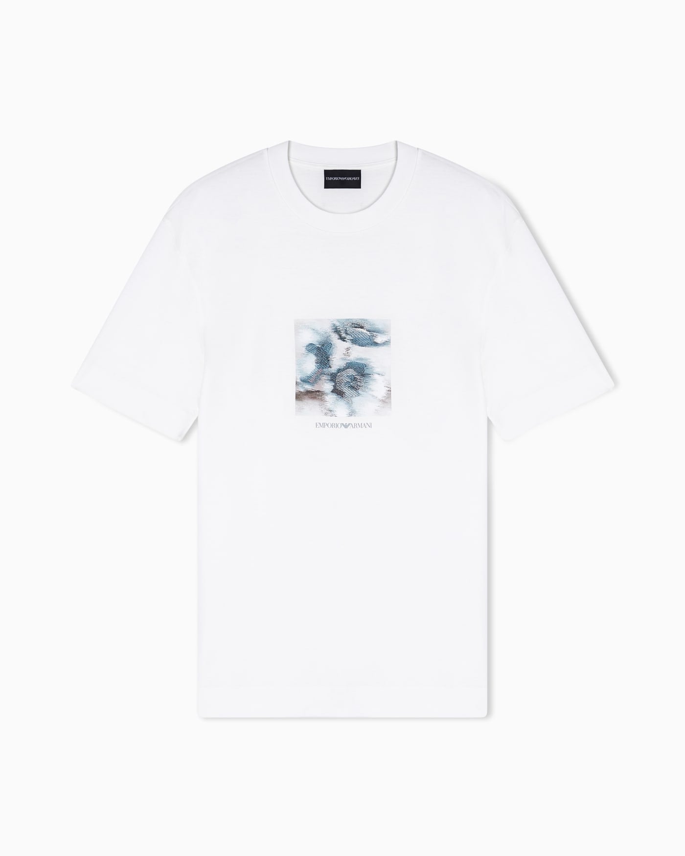 Lyocell blend jersey T-shirt with printed and embroidered graphic design