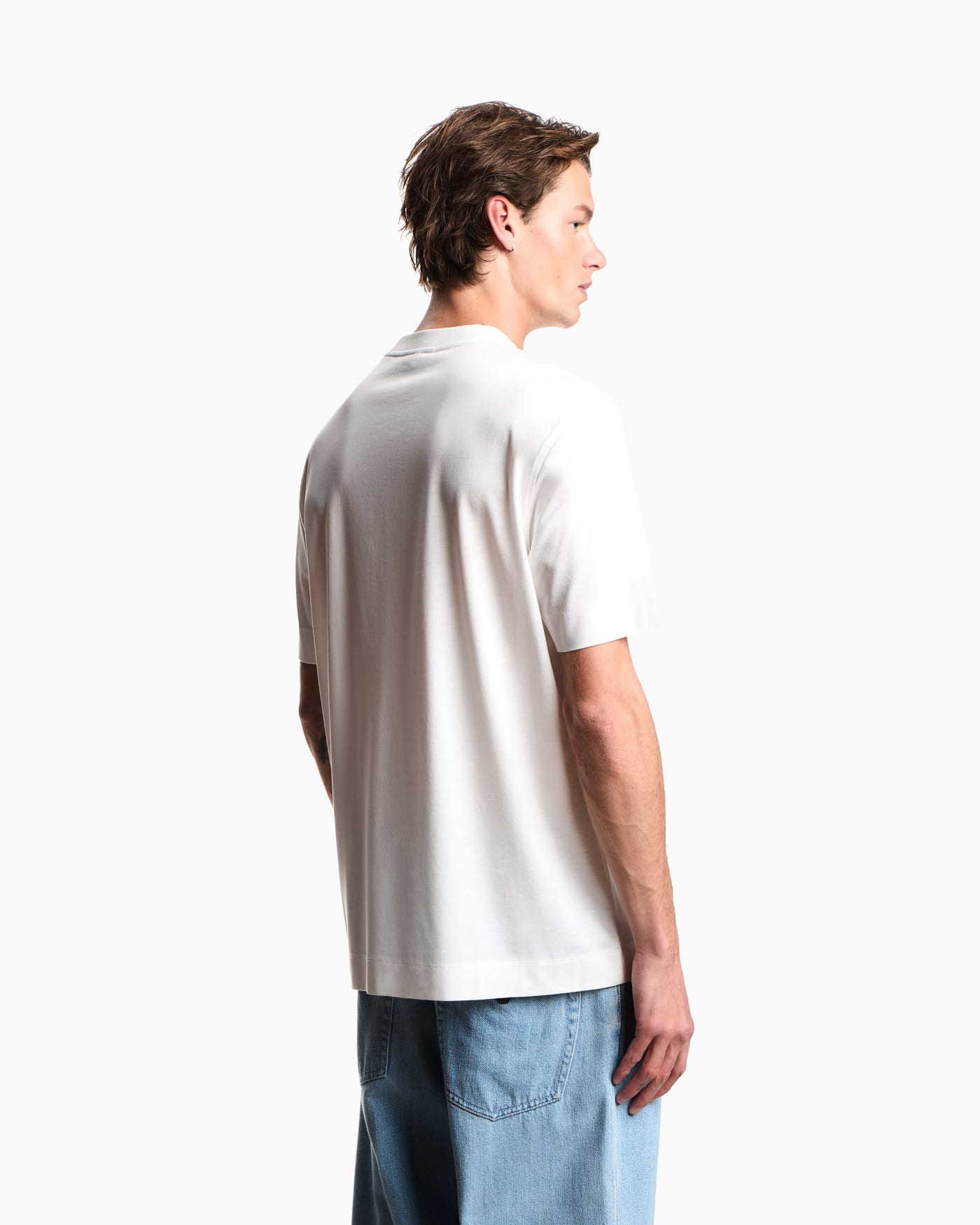 Lyocell blend jersey T-shirt with printed and embroidered graphic design
