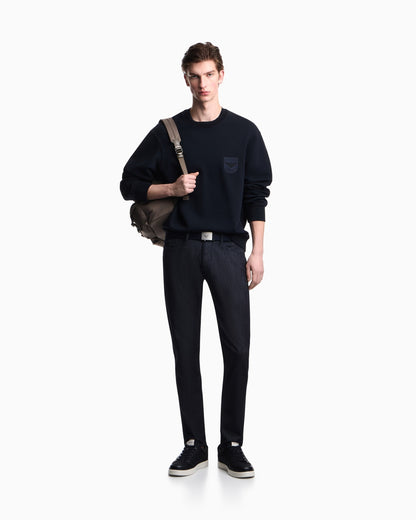 French terry jersey sweatshirt with shield embroidery