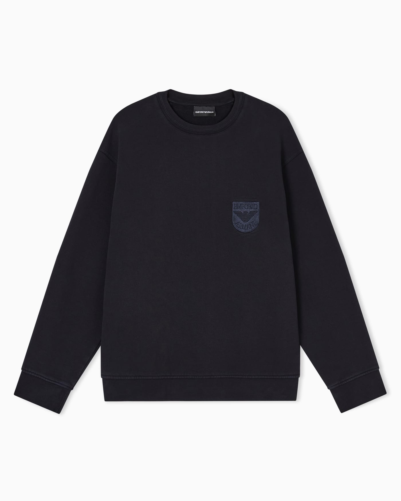 French terry jersey sweatshirt with shield embroidery