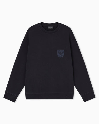 French terry jersey sweatshirt with shield embroidery