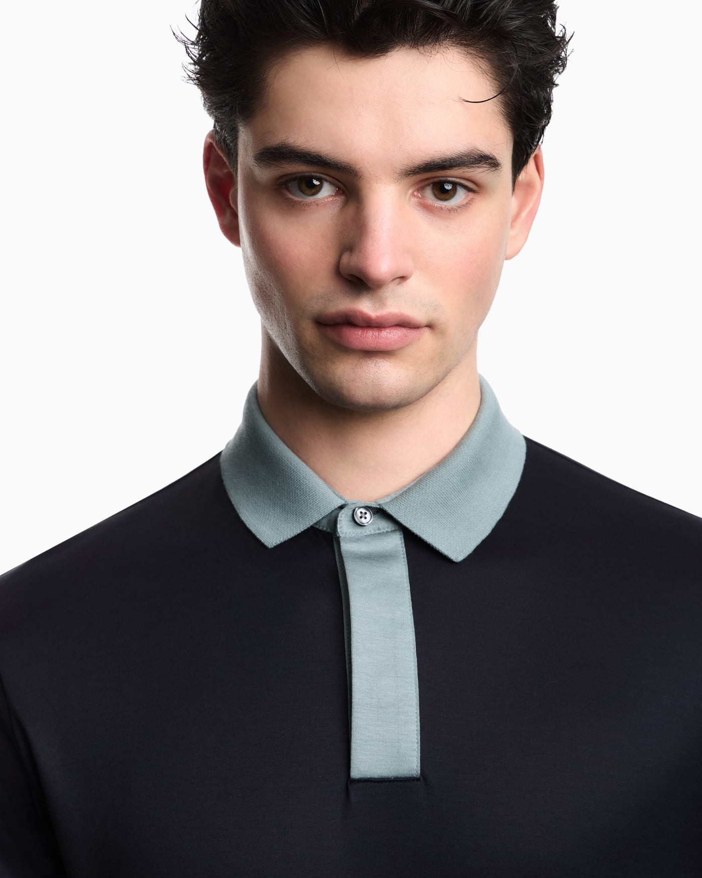 Lyocell-blend jersey polo shirt