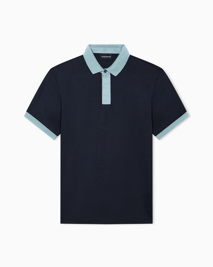 Lyocell-blend jersey polo shirt