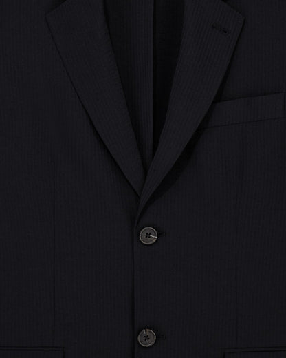 Single-breasted jacket in technical seersucker fabric