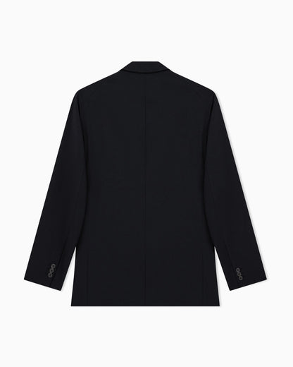 Single-breasted jacket in technical seersucker fabric