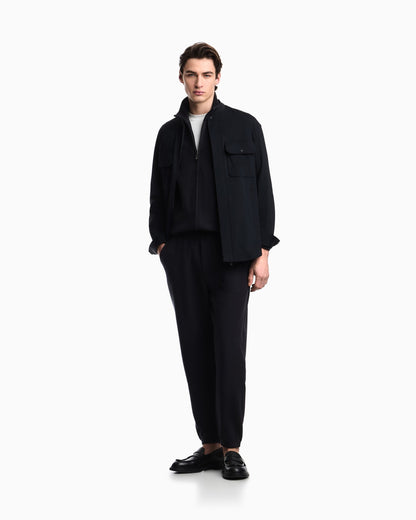 Full-zip sweatshirt in a Lyocell-blend jacquard interlock jersey