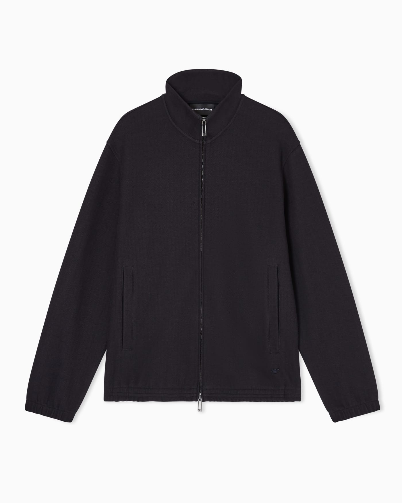 Full-zip sweatshirt in a Lyocell-blend jacquard interlock jersey