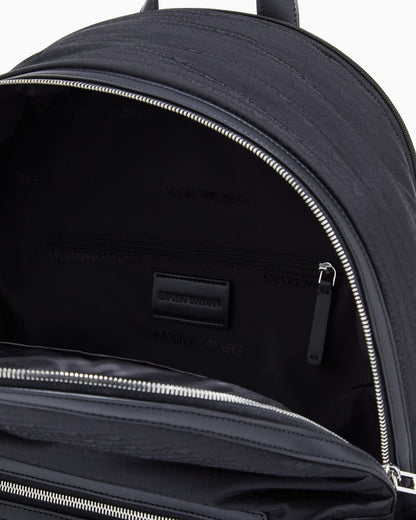 Nylon backpack with monogram lettering