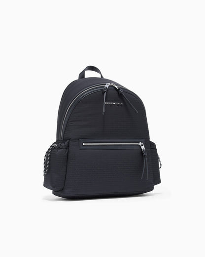 Nylon backpack with monogram lettering