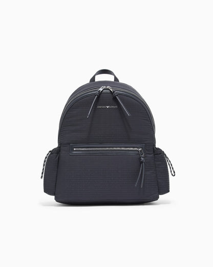 Nylon backpack with monogram lettering