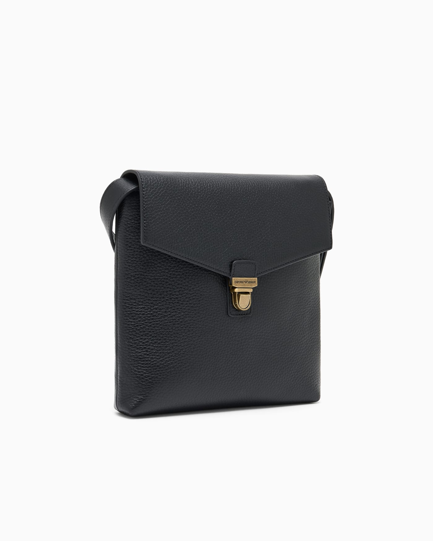 Icon pebbled leather flat shoulder bag