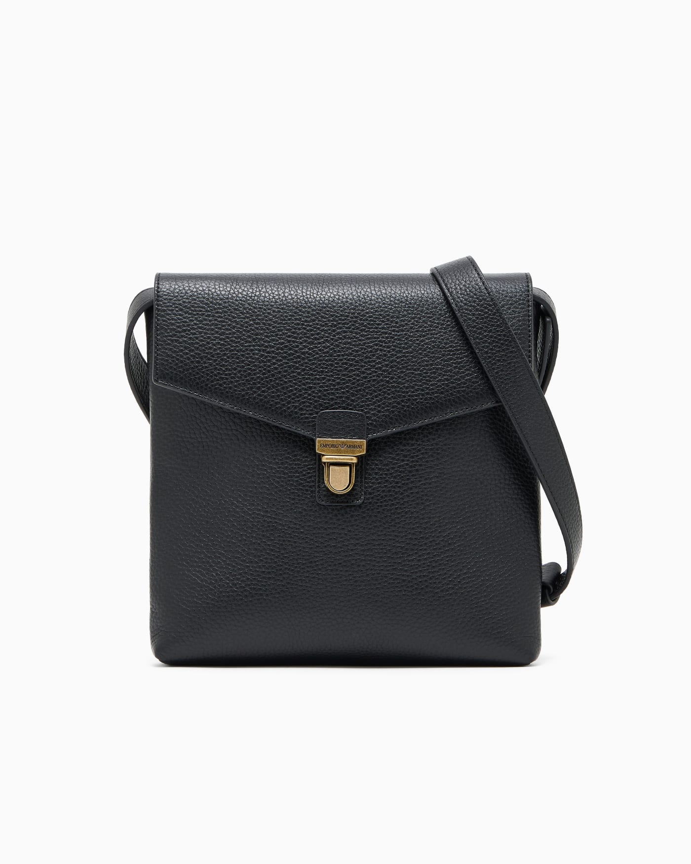 Icon pebbled leather flat shoulder bag