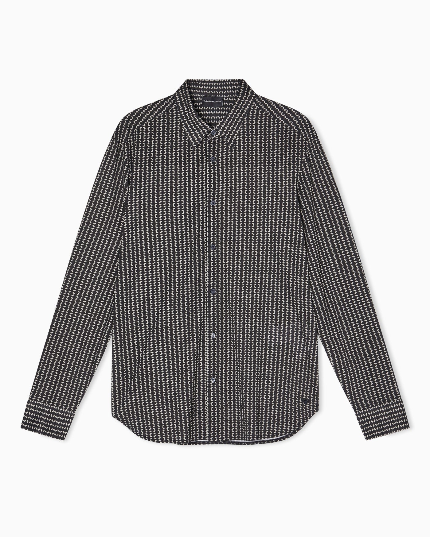 Lyocell-blend jersey shirt with all-over micro-pattern print