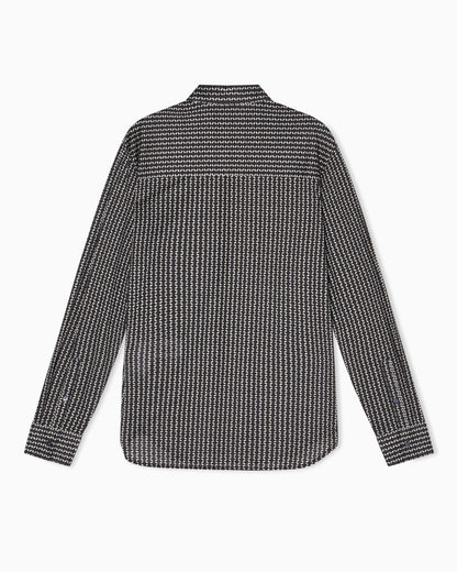 Lyocell-blend jersey shirt with all-over micro-pattern print