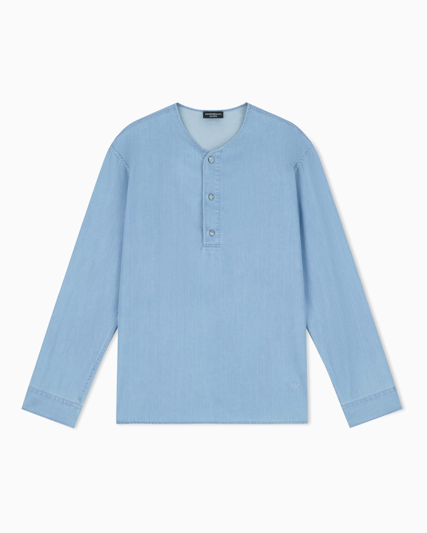Icon lightweight denim shirt with Henley collar