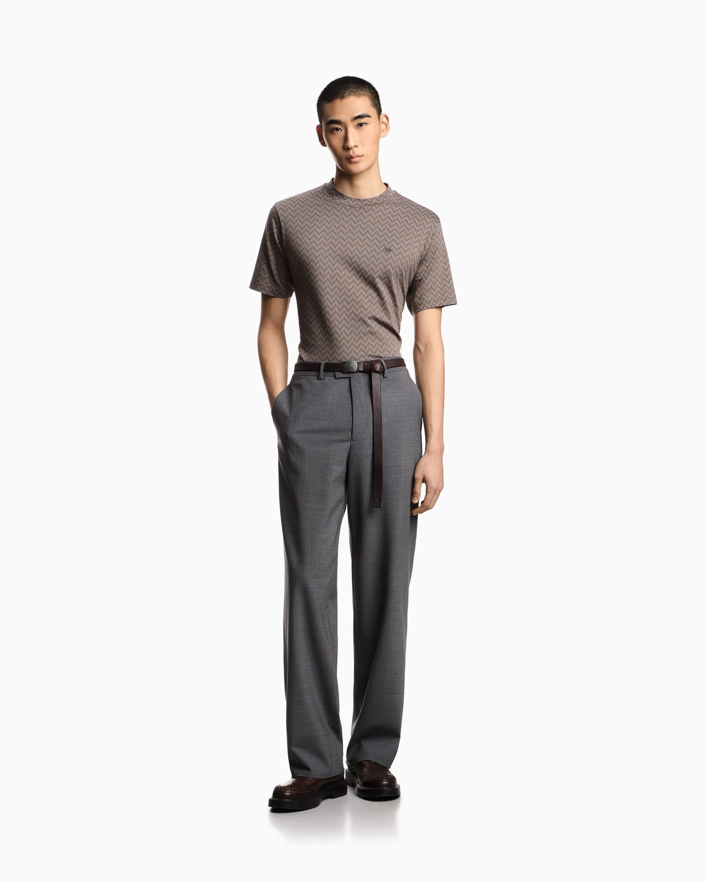 Jersey t-shirt in pure cotton jacquard Capsule Icon