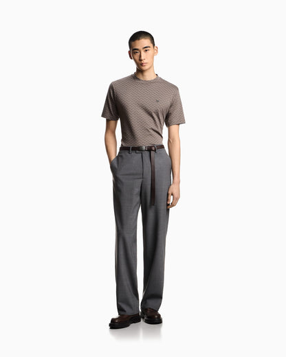 Jersey t-shirt in pure cotton jacquard Capsule Icon