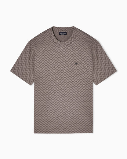 Jersey t-shirt in pure cotton jacquard Capsule Icon