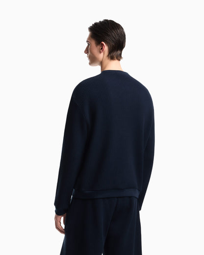Icon jersey-stitch, Henley-collar sweatshirt