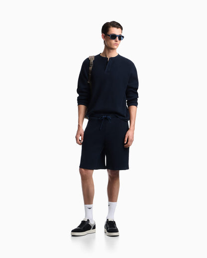 Icon jersey-stitch, Henley-collar sweatshirt