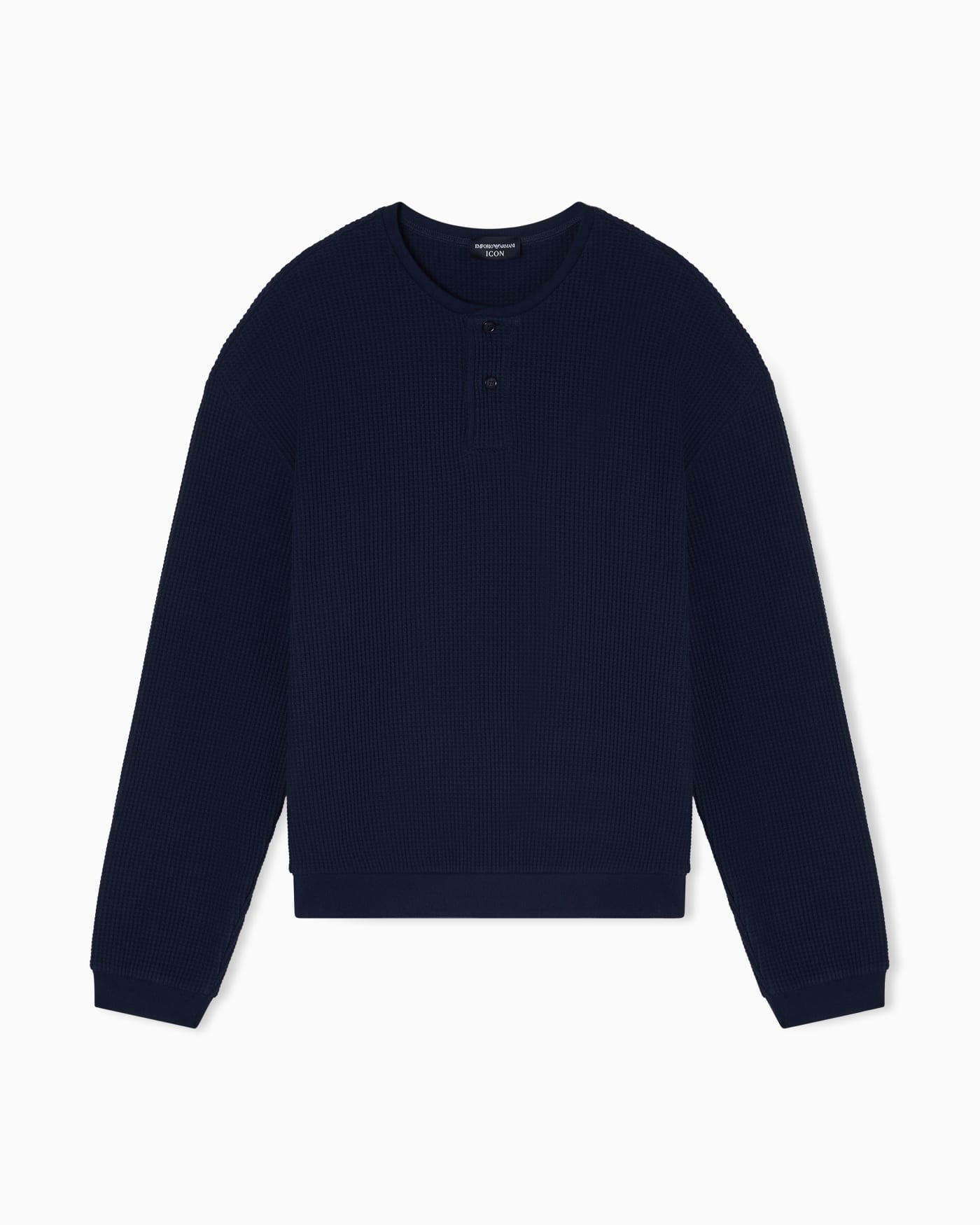 Icon jersey-stitch, Henley-collar sweatshirt