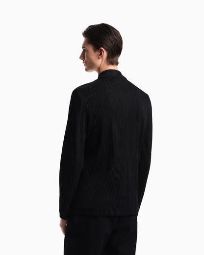 Pleated effect fabric blazer