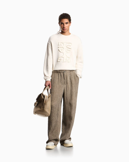 Jersey twill sweatshirt with raw-cut decoration