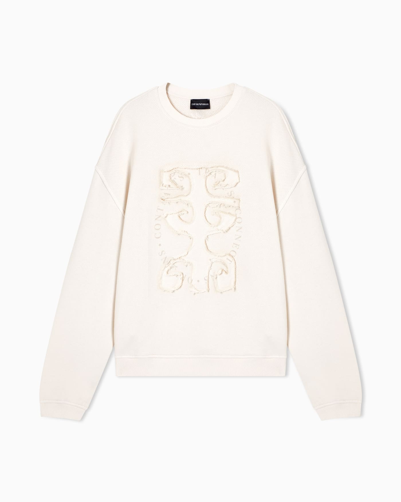 Jersey twill sweatshirt with raw-cut decoration