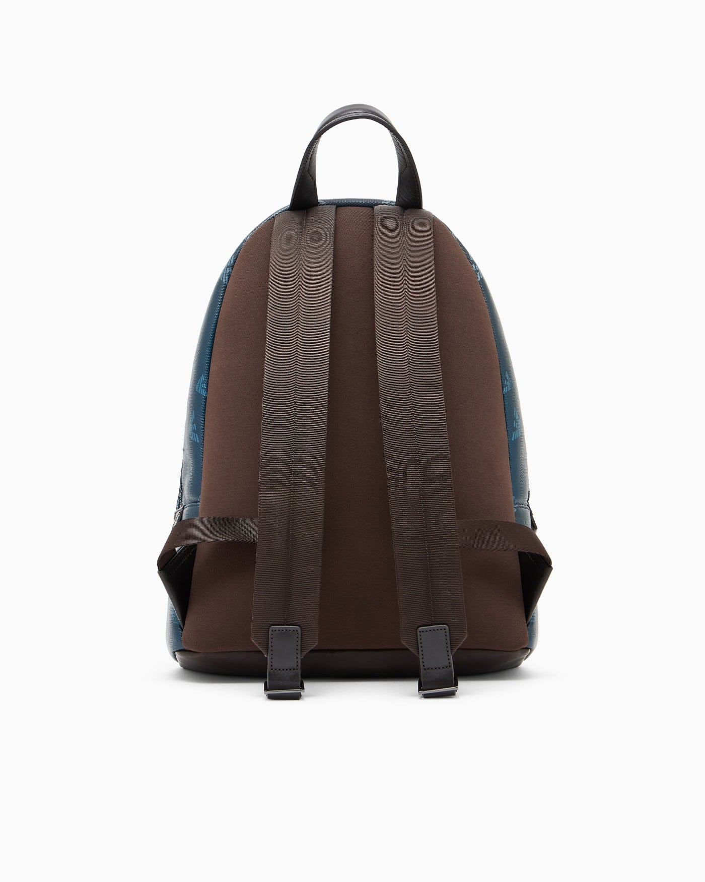 Coated canvas backpack with all-over eagle
