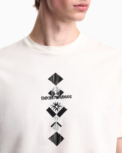 Jersey T-shirt with tribal print