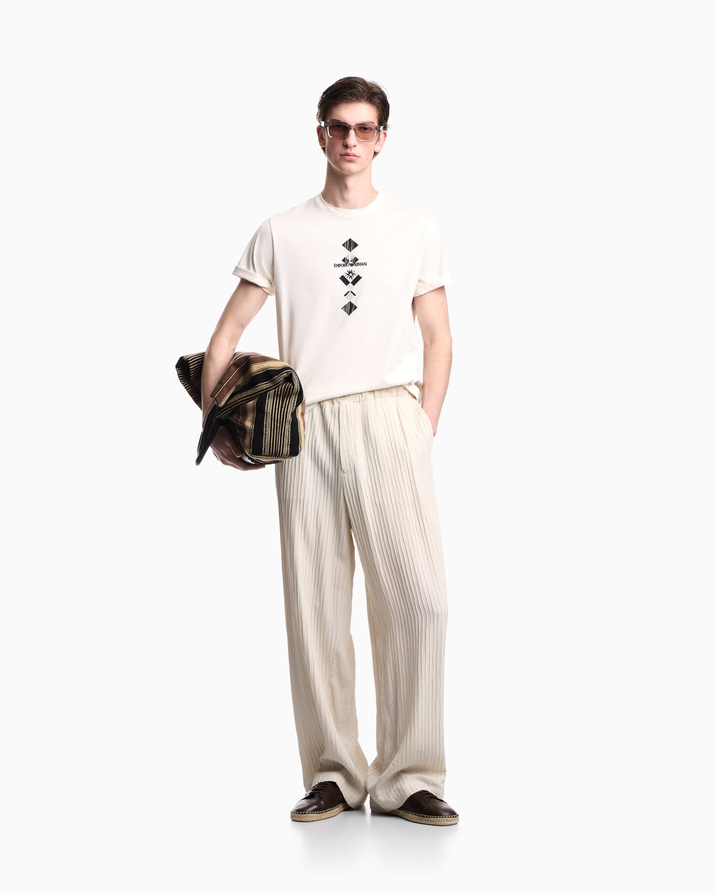 Jersey T-shirt with tribal print