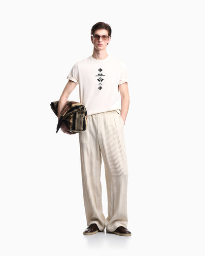 Jersey T-shirt with tribal print