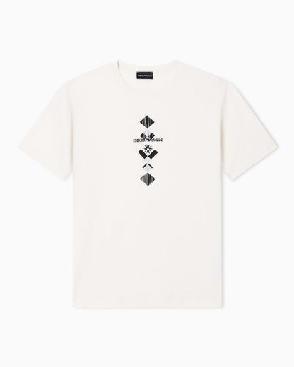 Jersey T-shirt with tribal print