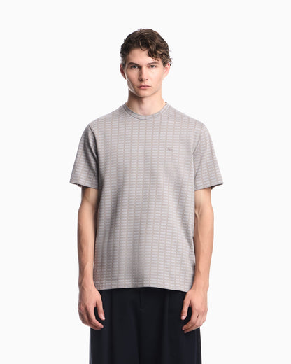 Jersey jacquard knit-effect T-shirt
