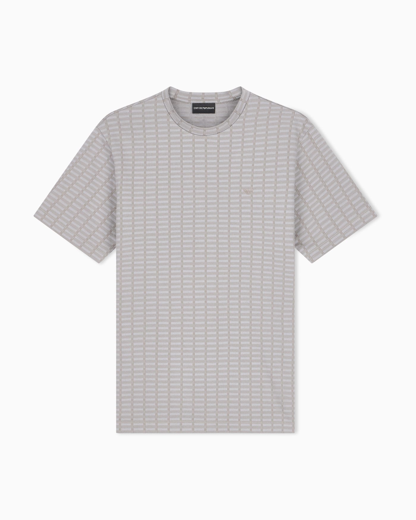 Jersey jacquard knit-effect T-shirt