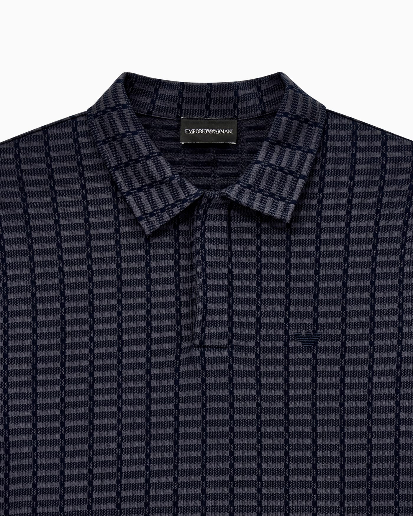 Polo in mouliné jacquard jersey