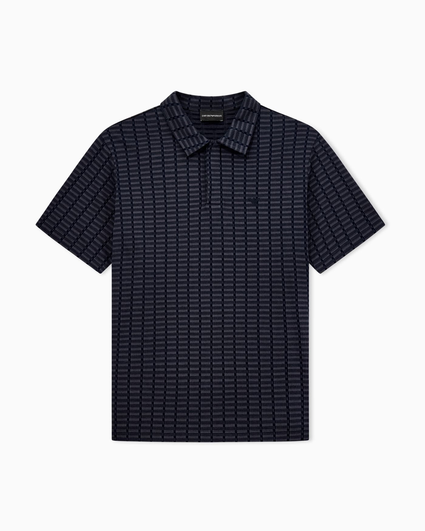 Polo in mouliné jacquard jersey