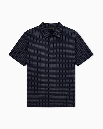 Polo in mouliné jacquard jersey