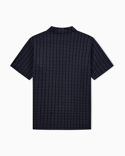 Polo in mouliné jacquard jersey
