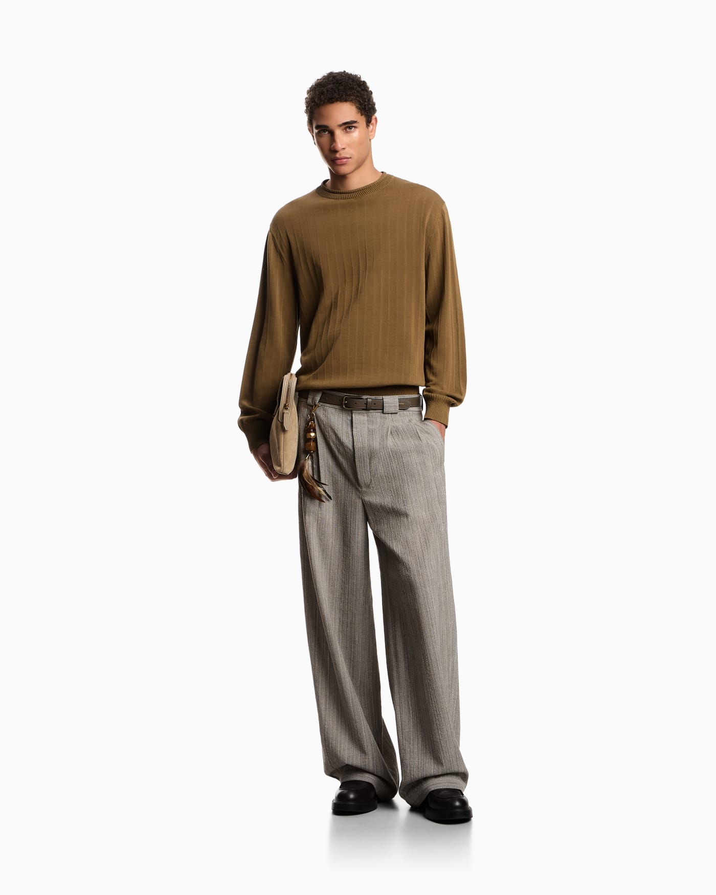 Ribbed-effect tuck stitch jumper