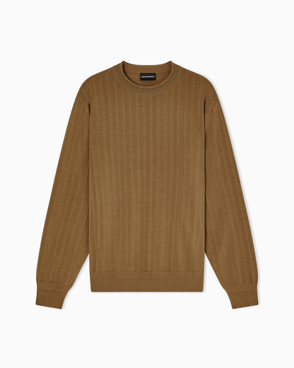 Ribbed-effect tuck stitch jumper