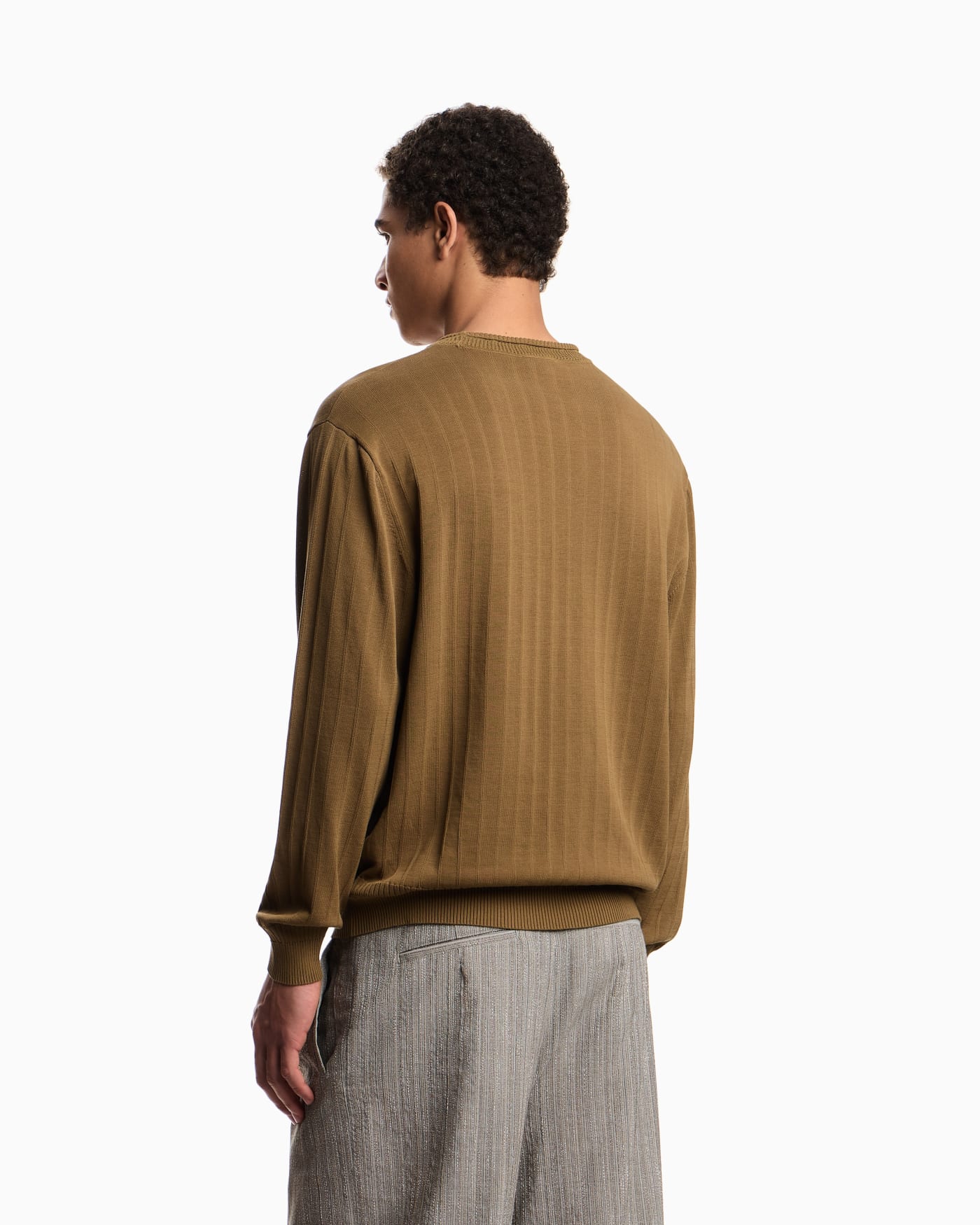 Ribbed-effect tuck stitch jumper