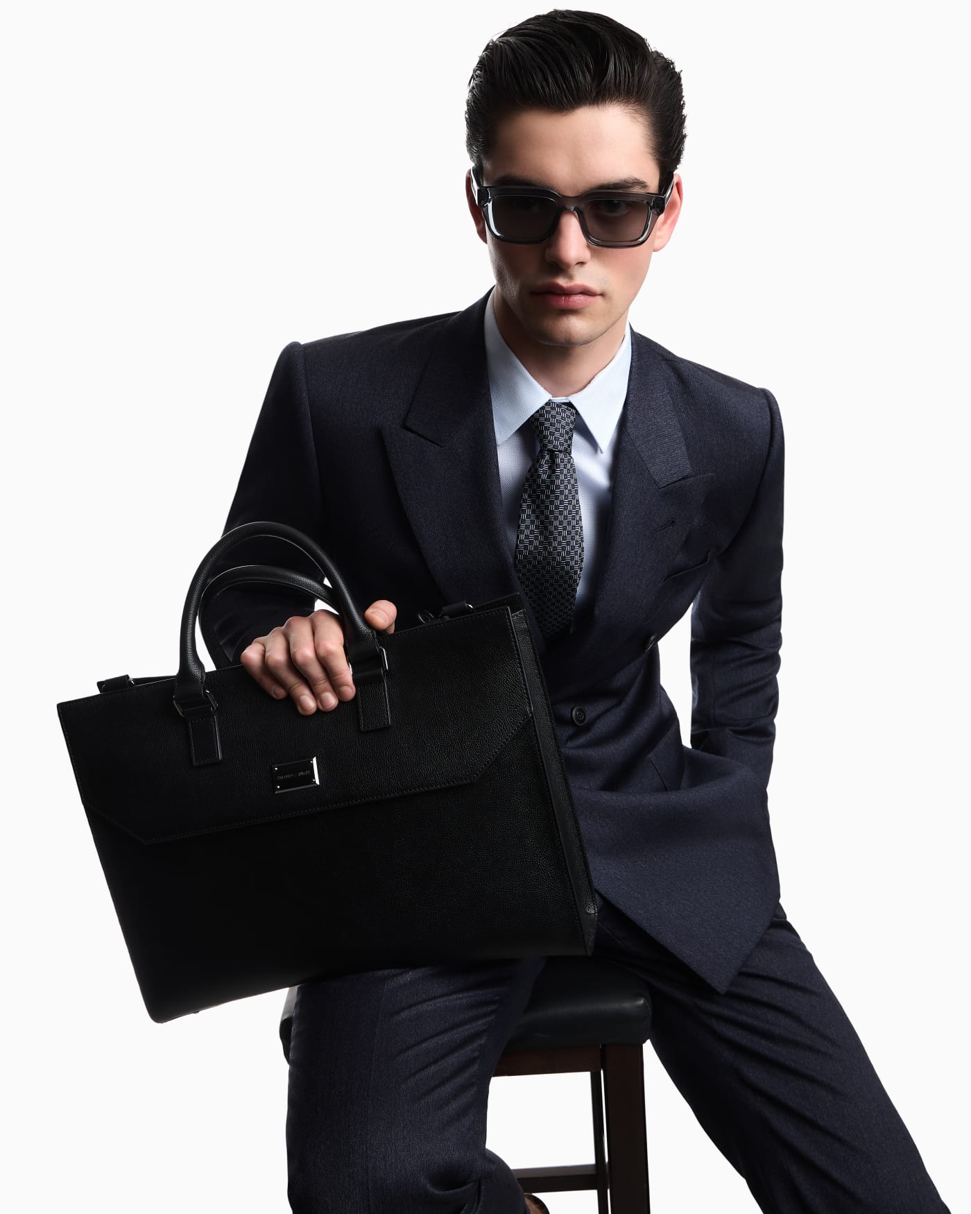 Business bag in tumbled leather