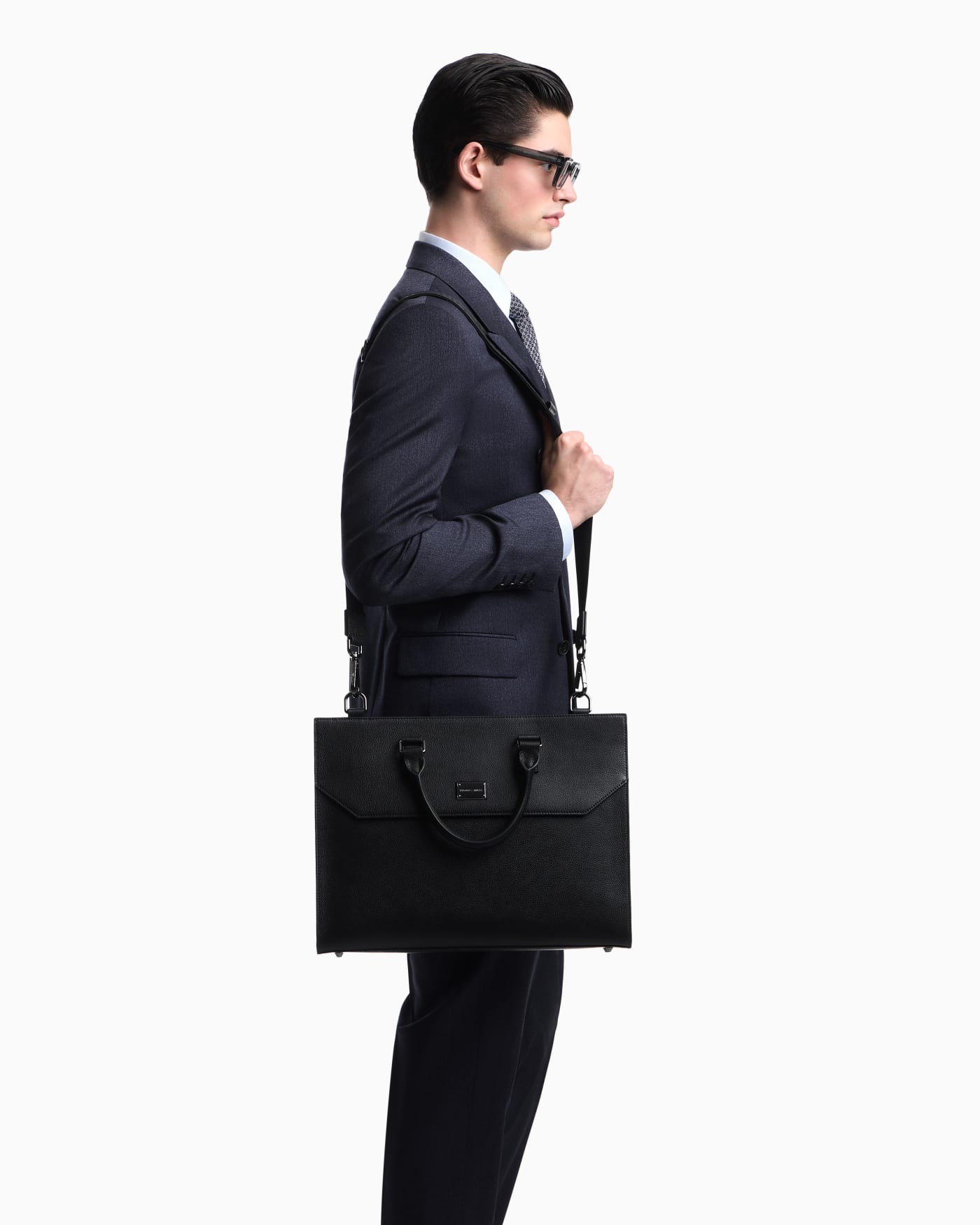 Business bag in tumbled leather