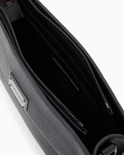 Shoulder bag in tumbled leather
