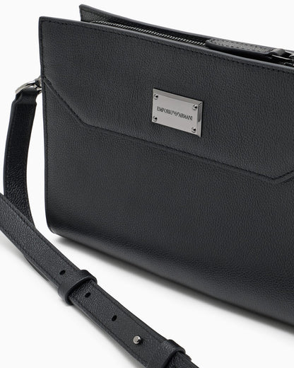 Shoulder bag in tumbled leather